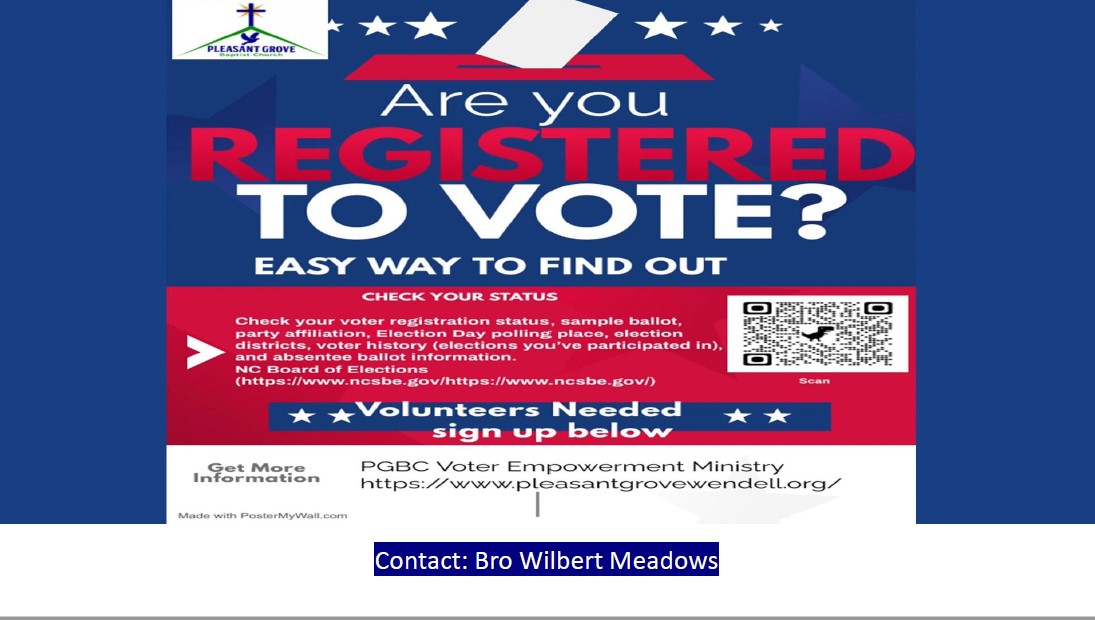 PGBC Voter Empowerment Ministry - Volunteers Needed